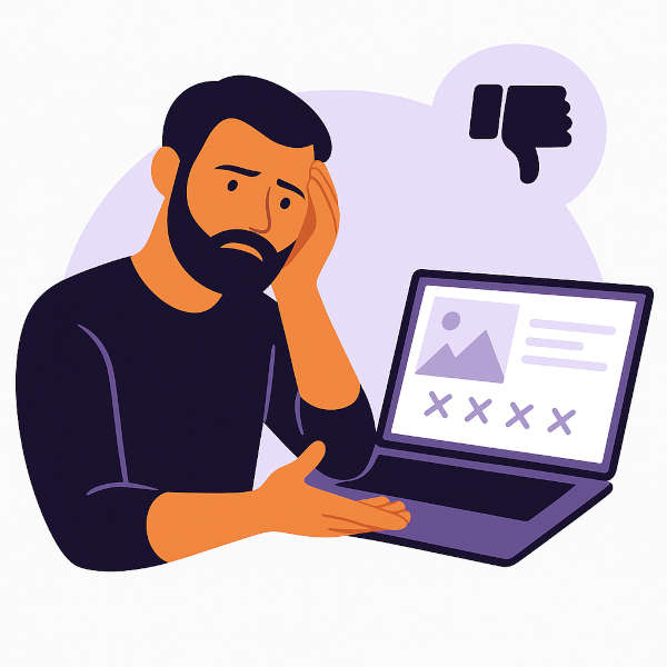 Unternehmer unzufrieden mit Webdesign